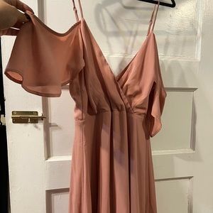 Blush pink dress (cold shoulder) - size large